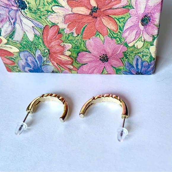 Half hoop rhinestone earrings - Picture 3 of 5